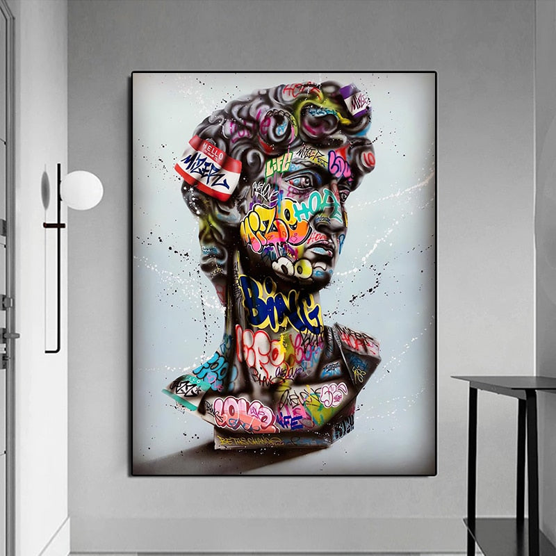 Gaffiti Art Of David Canvas Wall Art-ChandeliersDecor