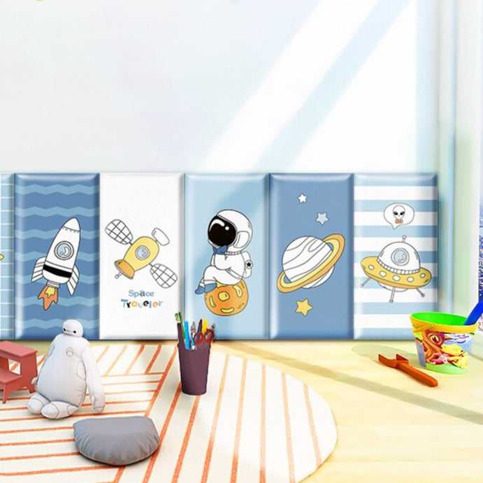 Galactic Space Kids Wall Padded Safety Cushions Set-ChandeliersDecor