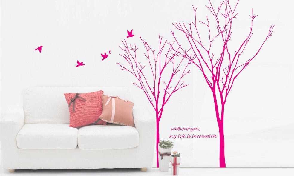 Gemini Tree with Branches Wall Decal | Large Tree Removable Wall Stickers