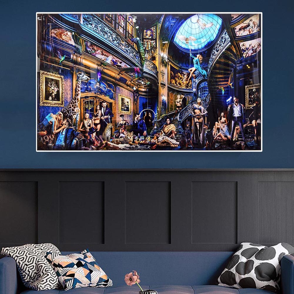 Gentlemans Club Canvas Wall Art-ChandeliersDecor