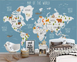 GeoExplorers: Interactive Sea Theme World Map Wallpaper for Kids-ChandeliersDecor