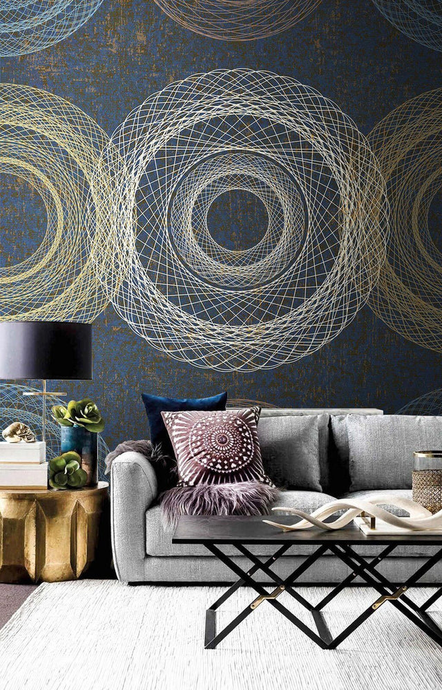 Geometric Circular Vision Wallpaper Mural-ChandeliersDecor.com