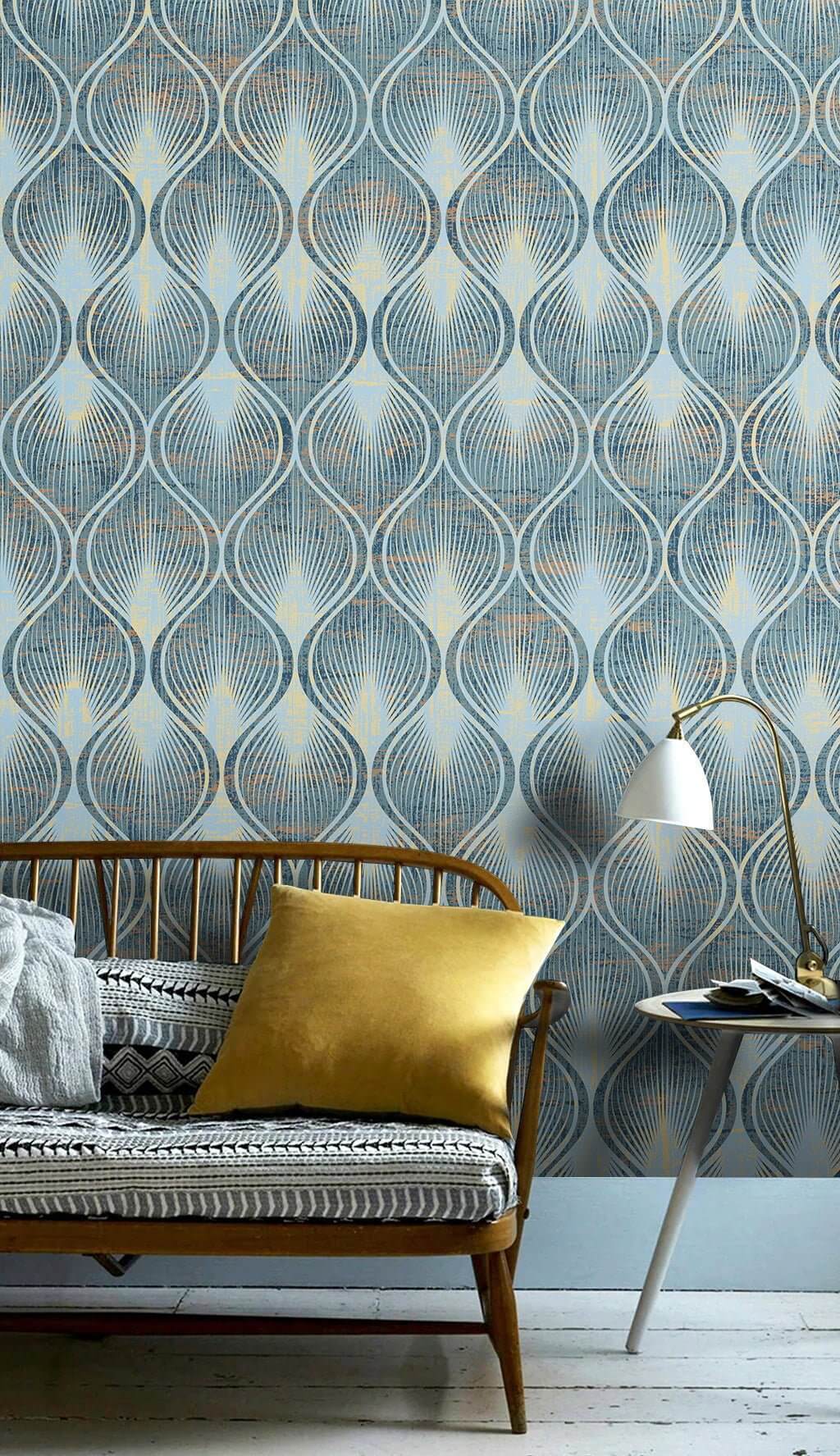 Geometric Cone Pattern Wallpaper Mural-ChandeliersDecor.com
