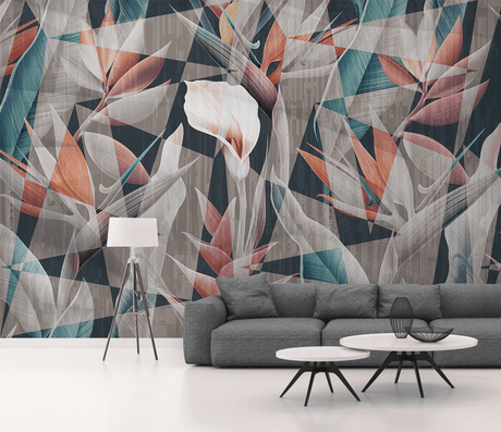 Geometric Floral Wallpaper Murals: Perfect for Modern Décor-ChandeliersDecor.com