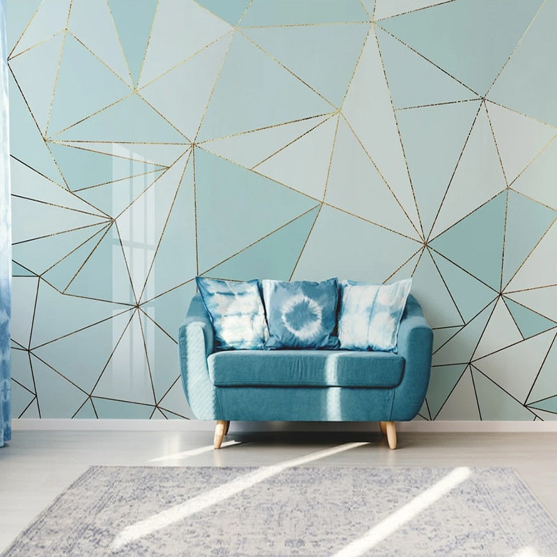 Geometric Golden Lines Wallpaper for Home Wall Decor-ChandeliersDecor