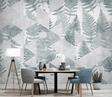 Geometric Green Leaf Pattern Wallpaper Murals-ChandeliersDecor.com