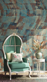Geometric Green Swirl Wallpaper Mural-ChandeliersDecor.com