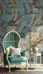 Geometric Green Swirl Wallpaper Mural-ChandeliersDecor.com