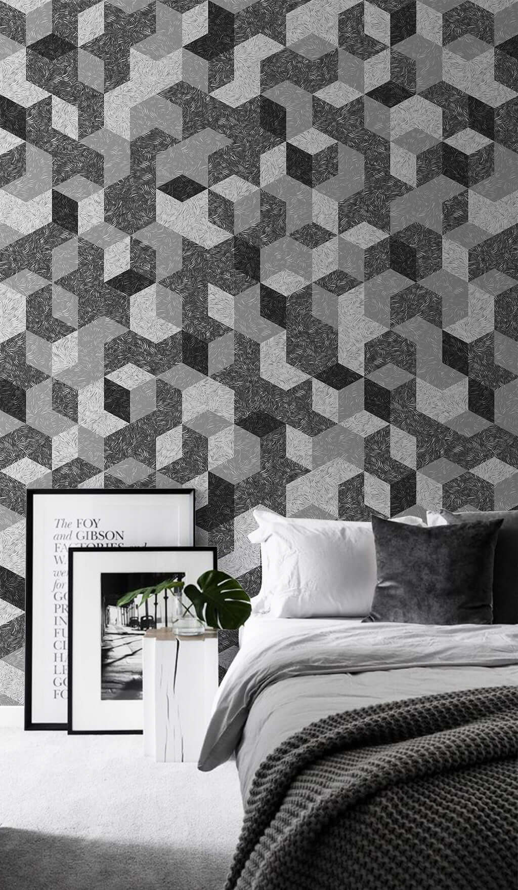 Geometric Impressions Wallpaper Mural-ChandeliersDecor.com