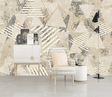 Geometric Leaf Pattern Wallpaper Murals for Wall Decor-ChandeliersDecor.com