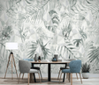 Geometric Leafs Design - Tropical Wallpaper Murals-ChandeliersDecor.com