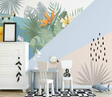 Geometric Line Leafs Wallpaper Murals-ChandeliersDecor