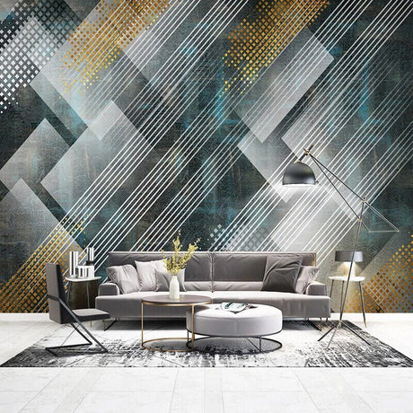 Geometric Lines Wallpaper for Home Wall Decor-ChandeliersDecor.com