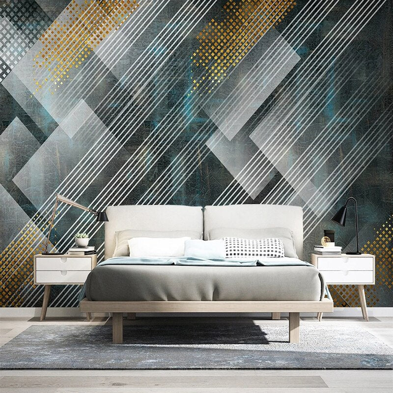 Geometric Lines Wallpaper for Home Wall Decor-ChandeliersDecor