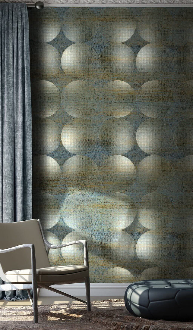 Geometric Moon Glow Wallpaper Mural-ChandeliersDecor.com