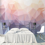 Geometric Pink and Purple Wallpaper for Home Wall Decor-ChandeliersDecor