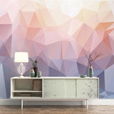 Geometric Pink and Purple Wallpaper for Home Wall Decor-ChandeliersDecor