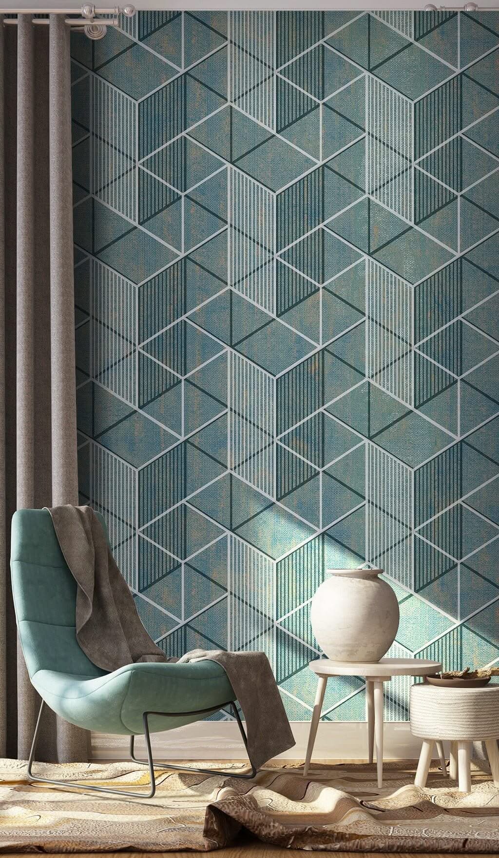 Geometric Radiance Wallpaper Mural-ChandeliersDecor.com
