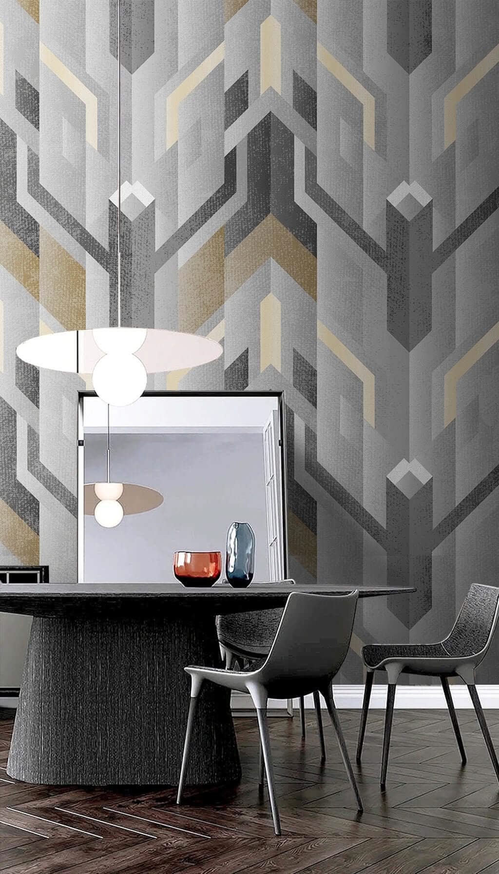 Geometric Ramps Wallpaper Mural-ChandeliersDecor.com