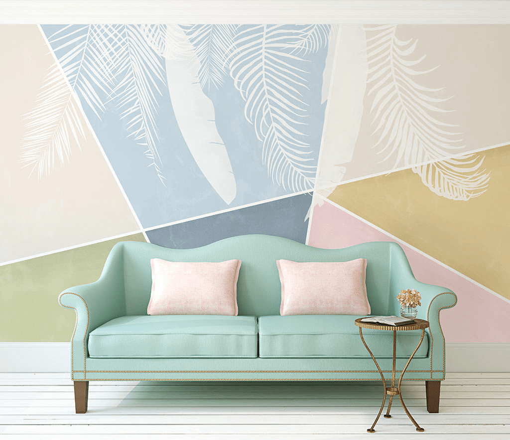 Geometric Soft Colours Wallpaper Murals-ChandeliersDecor.com