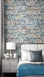 Geometric Tiny Waves Wallpaper Mural-ChandeliersDecor.com