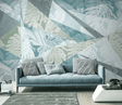 Geometric Triangular leafs Wallpaper Murals-ChandeliersDecor.com