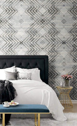 Geometric White Gaze Wallpaper Mural-ChandeliersDecor.com