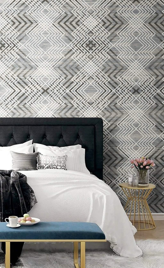 Geometric White Gaze Wallpaper Mural-ChandeliersDecor.com