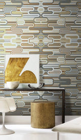 Geometric Yellow Cascade Wallpaper Mural-ChandeliersDecor.com