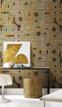 Geometric Yellow Pattern Wallpaper Mural-ChandeliersDecor.com