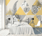 Geometric Yellows Wallpaper Murals-ChandeliersDecor.com