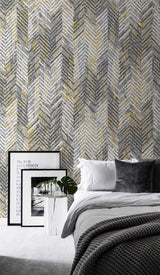 Geometric Zig Zags Wallpaper Mural-ChandeliersDecor.com