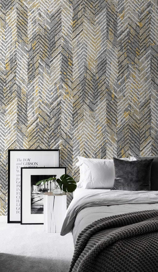 Geometric Zig Zags Wallpaper Mural-ChandeliersDecor.com