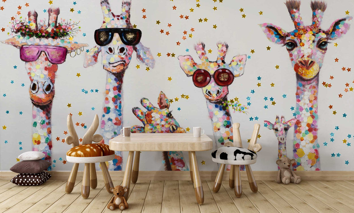Papier peint mural girafe : transformez votre espace