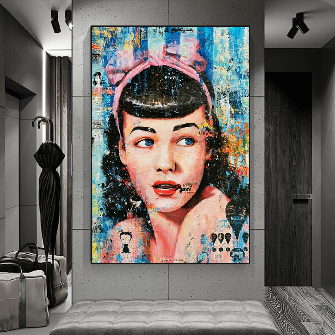 Girl Fashion Wall Art Canvas-ChandeliersDecor