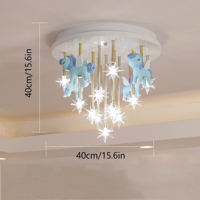 Girls Merry Go Roond Horses Ceiling Light | Kids Room Decor Lights-ChandeliersDecor