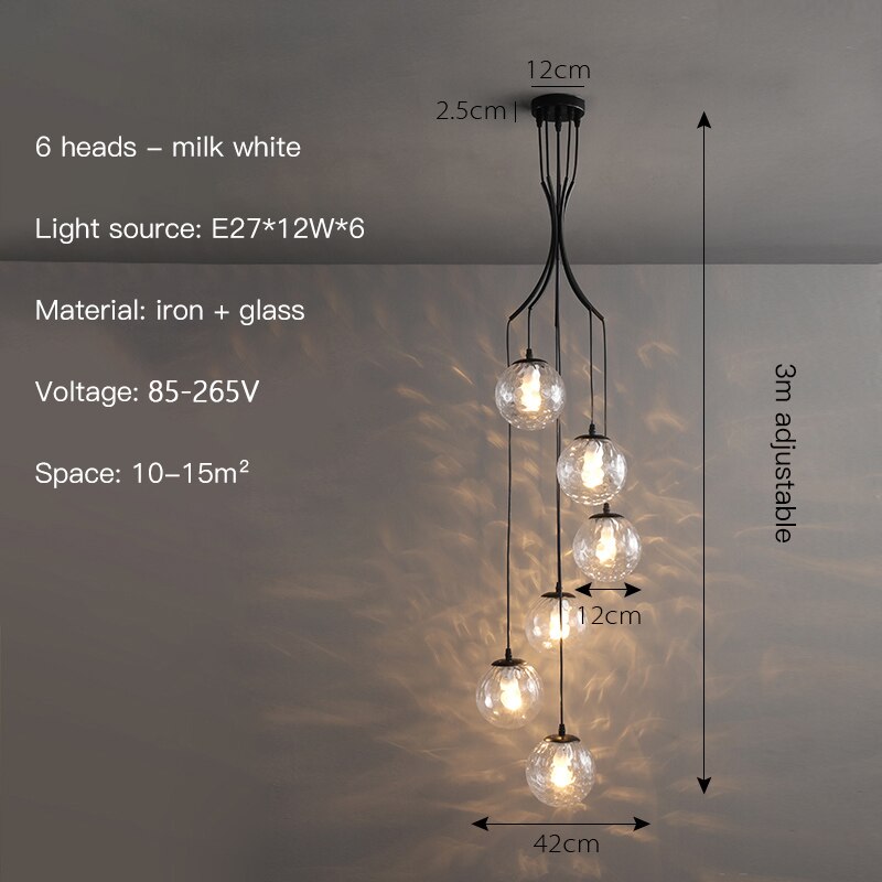 Glass Ball Pendant Chandelier: Elegant Lighting Fixture-ChandeliersDecor