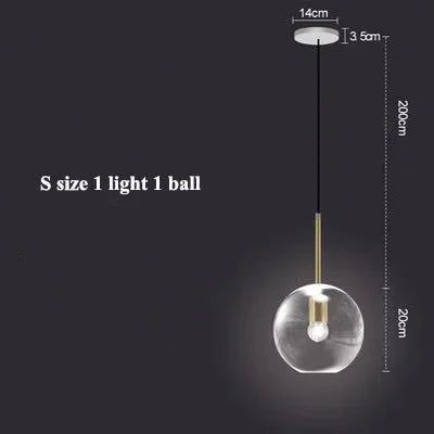 Lampes suspendues boule de verre: options d'éclairage exquises