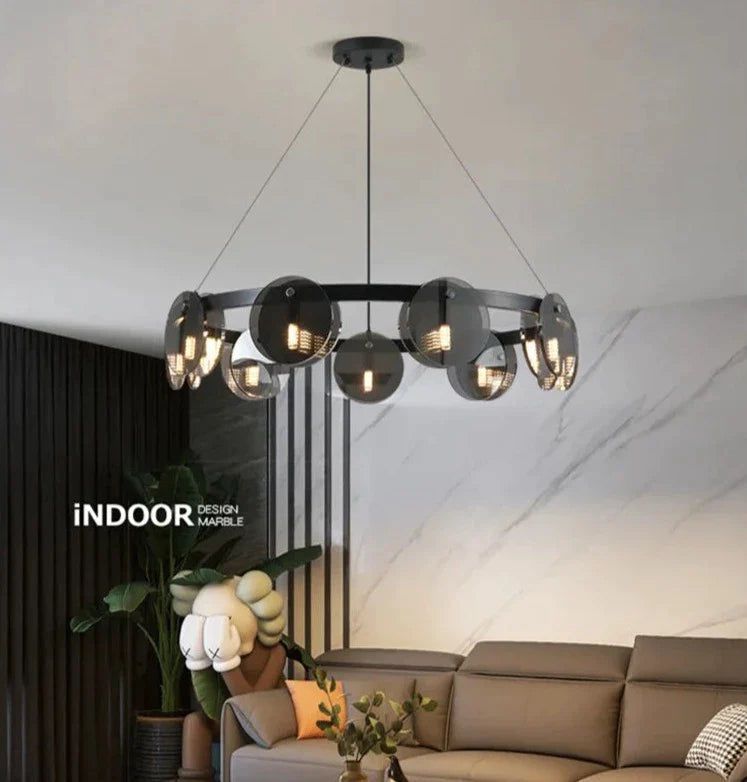 Glass Chambers LED Chandelier - Modern Elegance in Every Detail-ChandeliersDecor