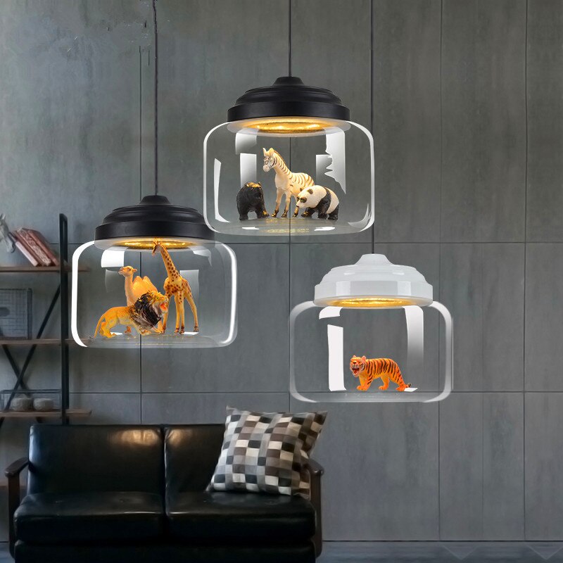 Glass Lamp Cafe Kindergarten Study Kids Room Lights-ChandeliersDecor