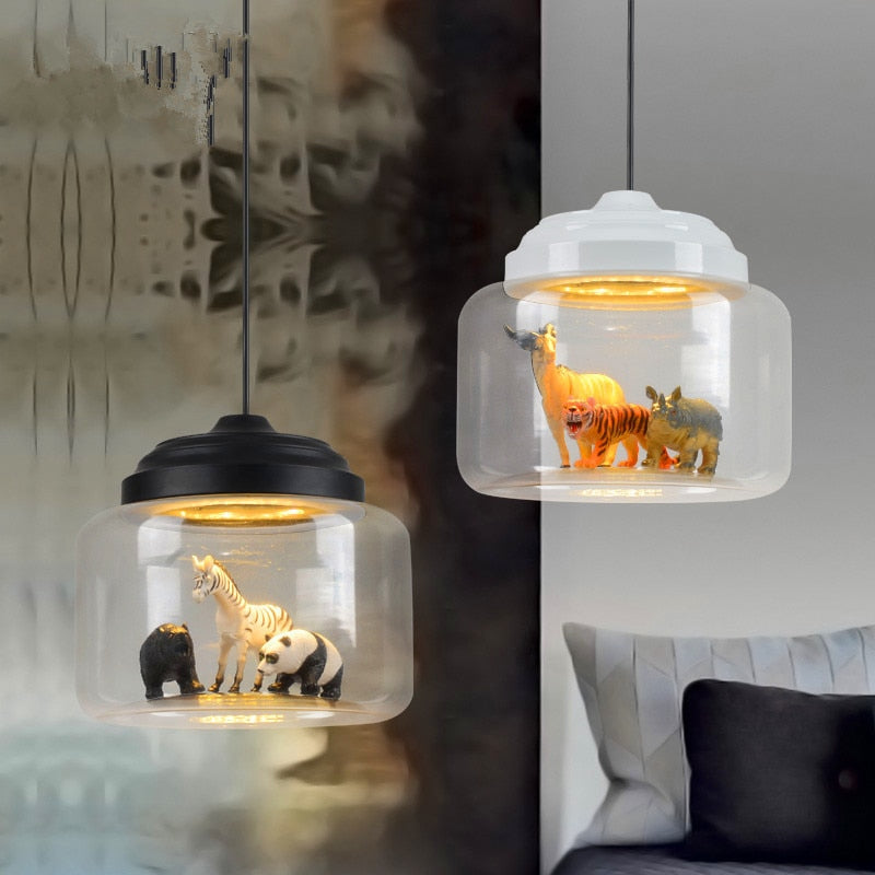 Glass Lamp Cafe Kindergarten Study Kids Room Lights-ChandeliersDecor