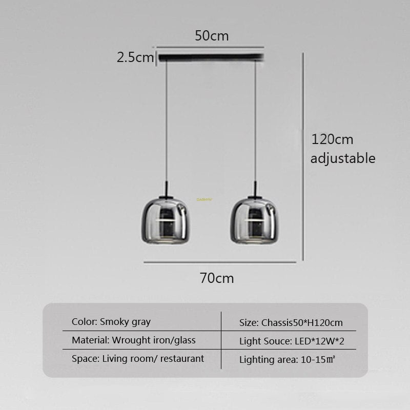 Glass LED Pendant Hanging Lamp For Dining Room-ChandeliersDecor