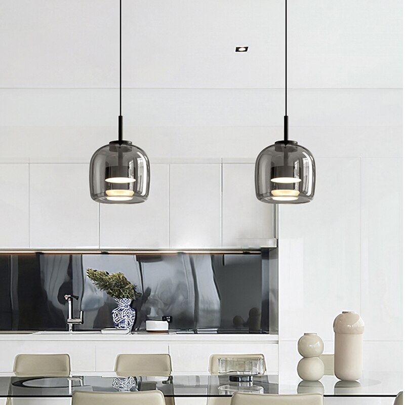 Glass LED Pendant Hanging Lamp For Dining Room-ChandeliersDecor