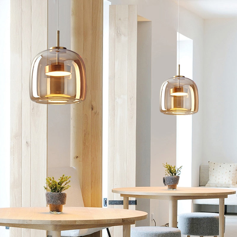Glass LED Pendant Hanging Lamp For Dining Room