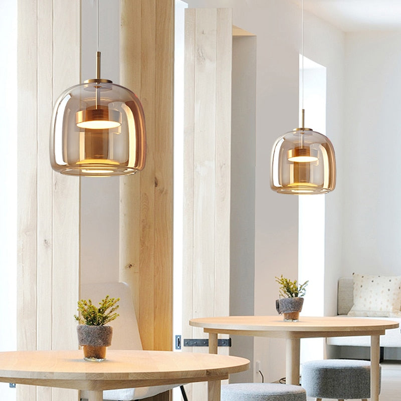 Glass LED Pendant Hanging Lamp For Dining Room-ChandeliersDecor