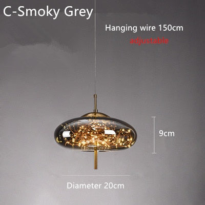 Glass Net Long Line Pendant Chandelier Lights-ChandeliersDecor