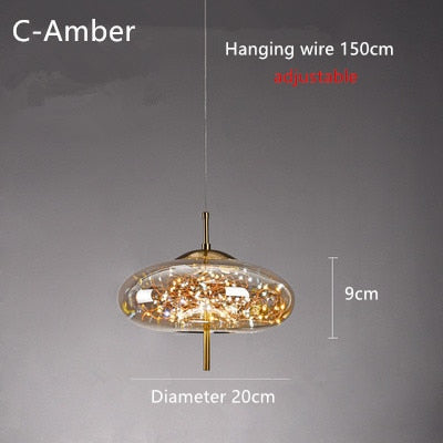 Glass Net Long Line Pendant Chandelier Lights-ChandeliersDecor