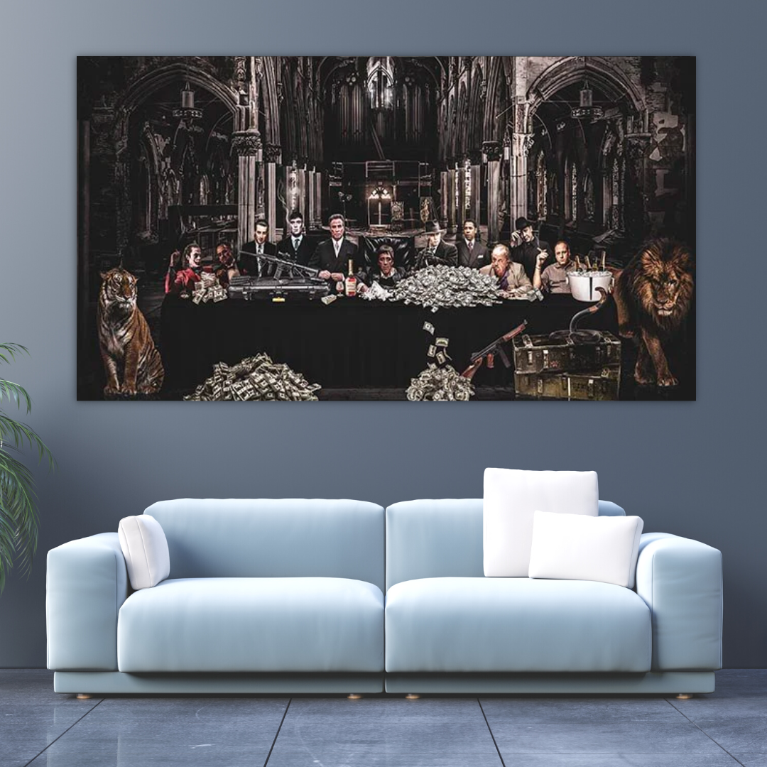 Godfather Scarface Character Canvas Wall Art-ChandeliersDecor