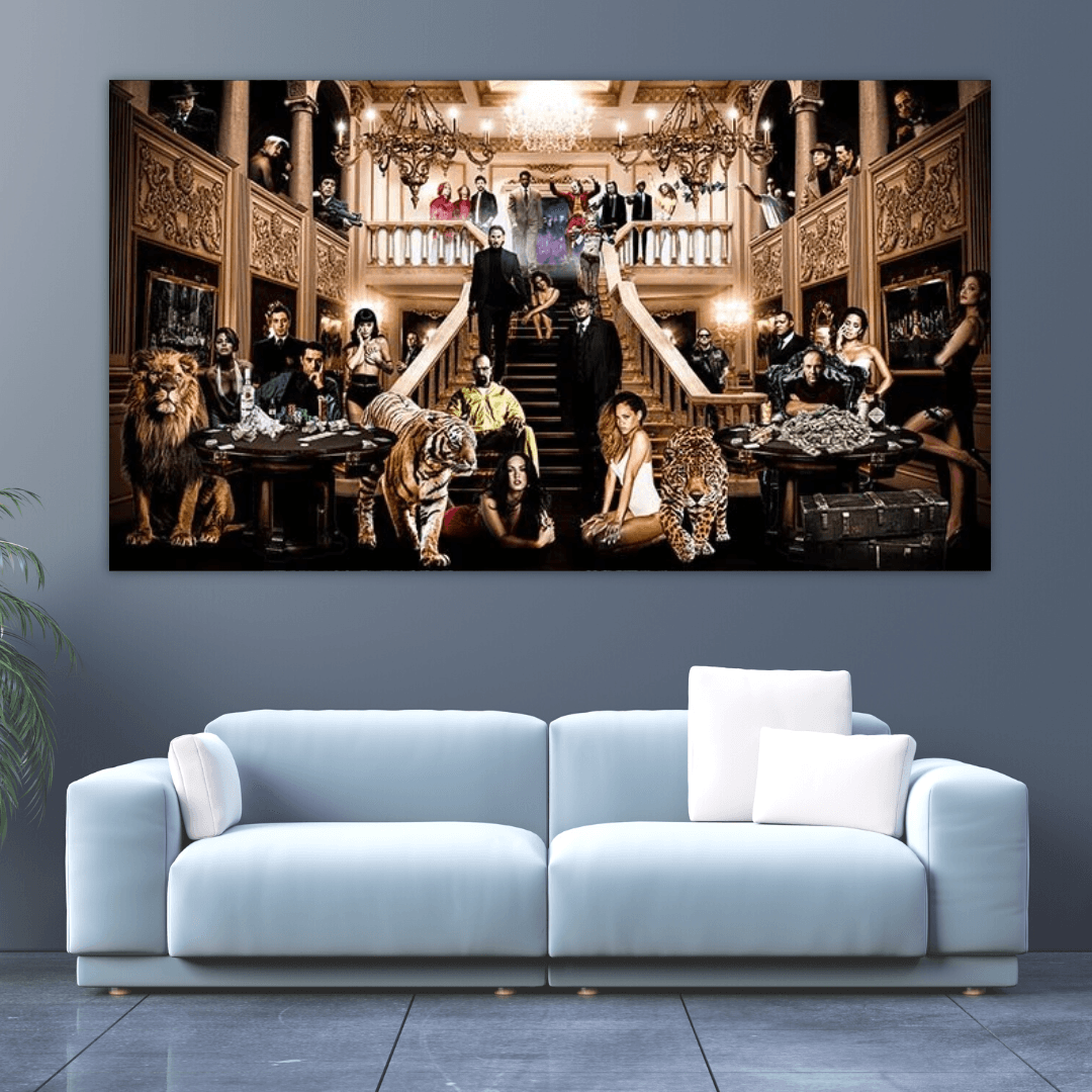 Godfather Scarface Character Canvas Wall Art-ChandeliersDecor