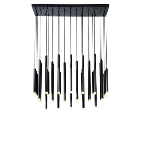 Gold and Black Long Tubes LED Chandelier Light-ChandeliersDecor